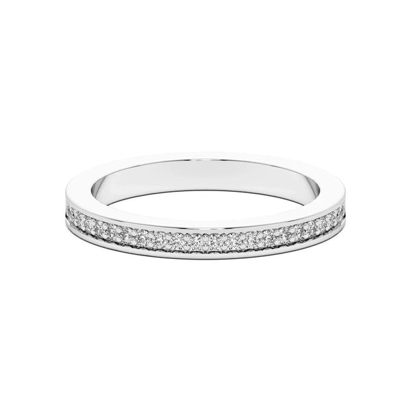 Moissanite Round Cut Half Eternity Wedding Band For Women