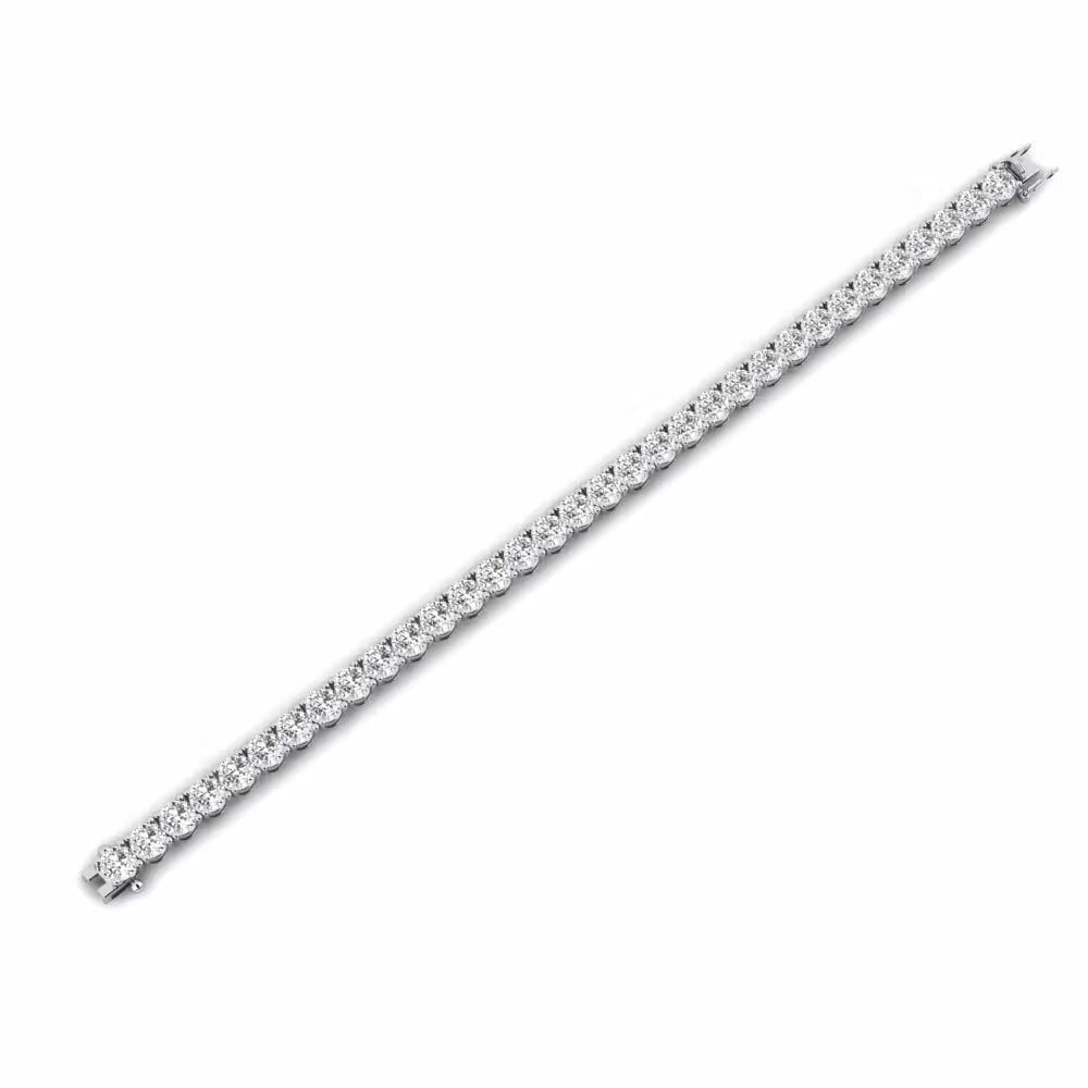 Round Cut Colorless Moissanite Tennis Bracelet