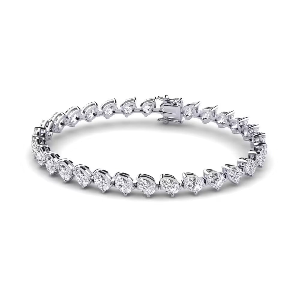 Pear Cut Colorless Moissanite Women's Bracelet For Birthday Gift