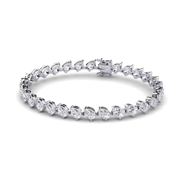 Pear Cut Colorless Moissanite Women's Bracelet For Birthday Gift