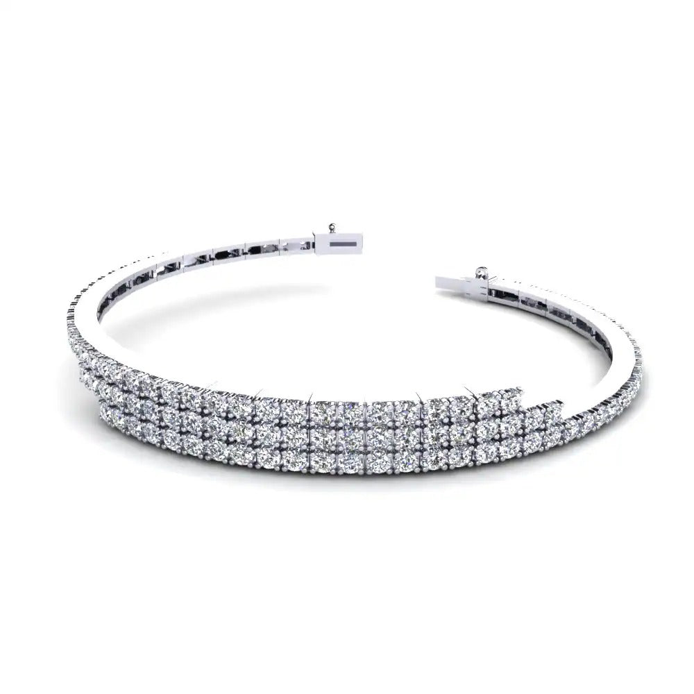 Round Cut Moissanite Tennis Bracelet For Birthday Gift