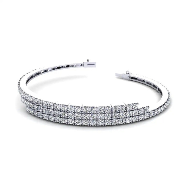 Round Cut Moissanite Tennis Bracelet For Birthday Gift