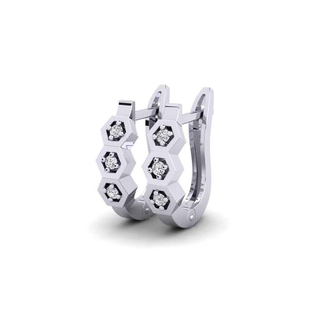 Round Cut Moissanite Classic Hoop Earrings For Birthday Gift