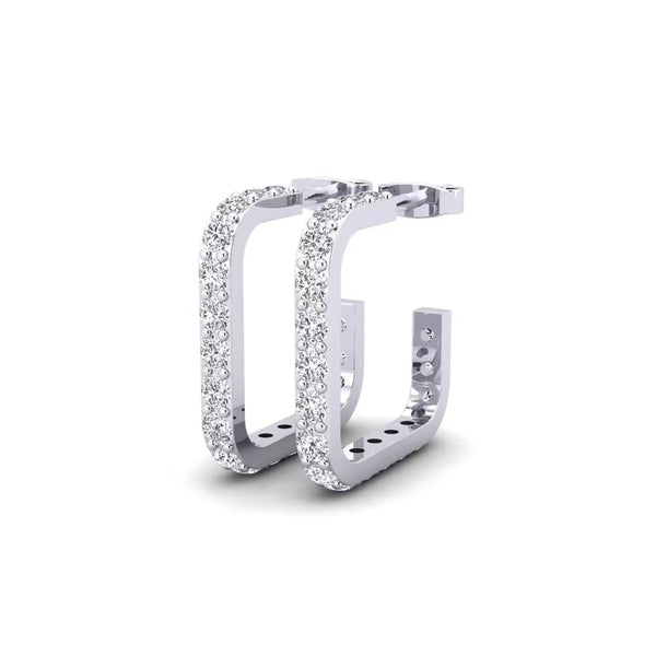 Women's Wear Round Cut Moissanite Hoop Earrings