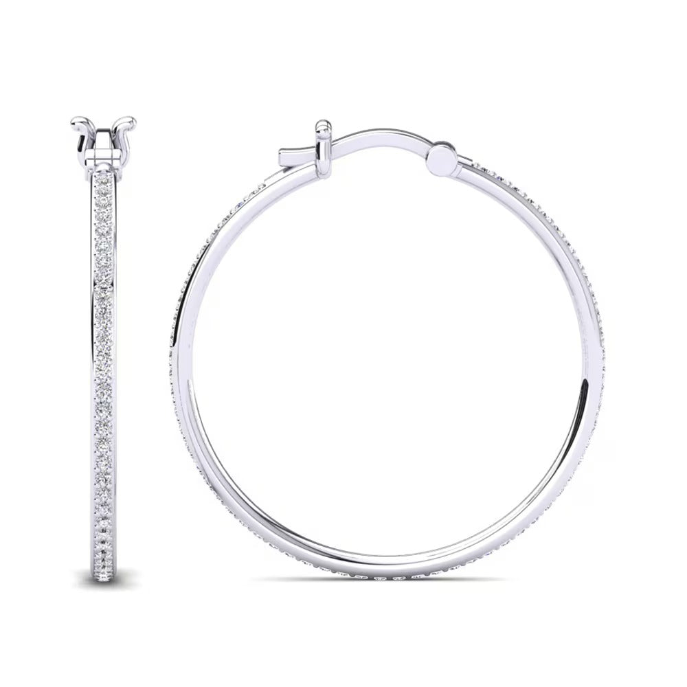 Round Cut Moissanite Pave Set Earrings For Women's