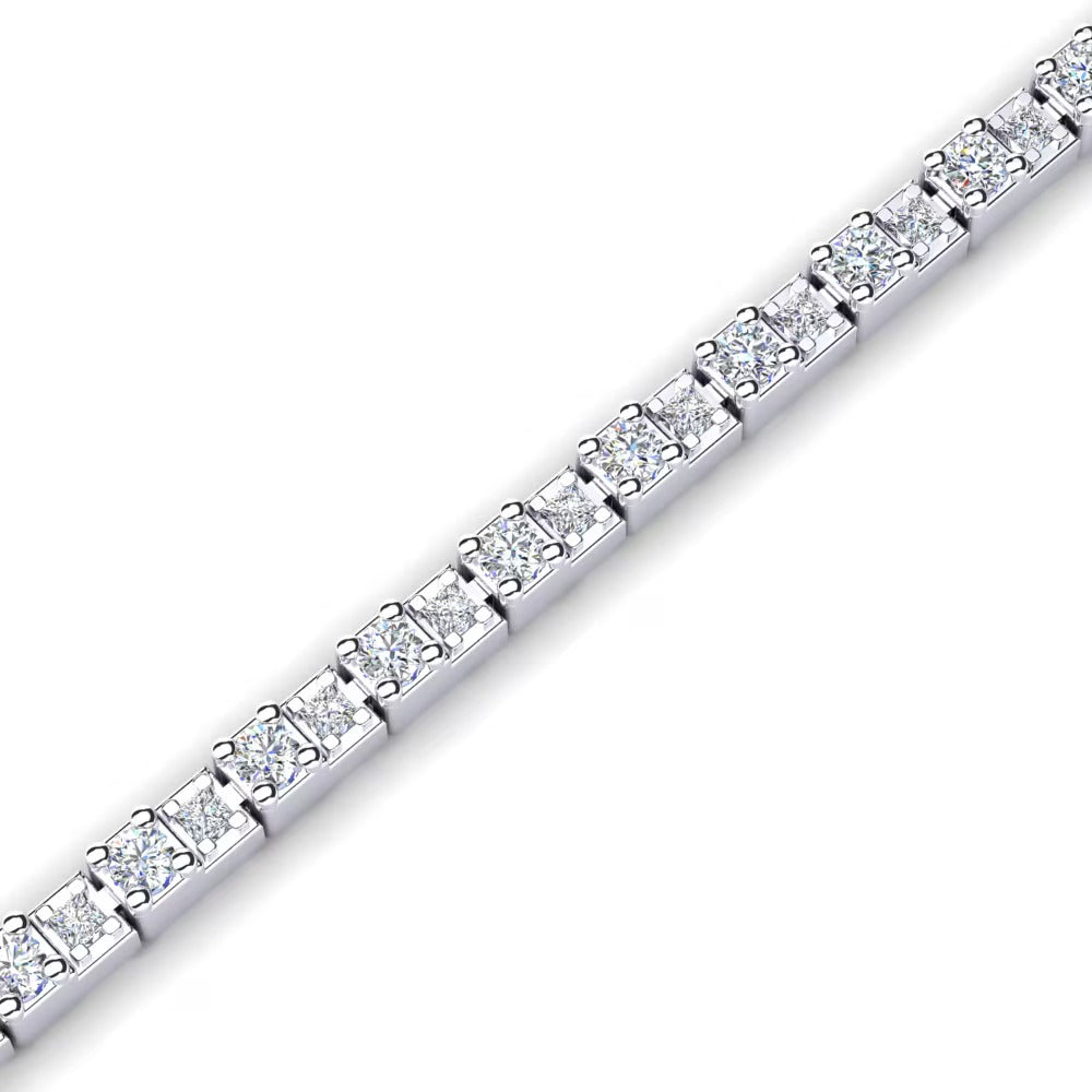 Round Cut Moissanite Tennis Bracelet Gift For Her