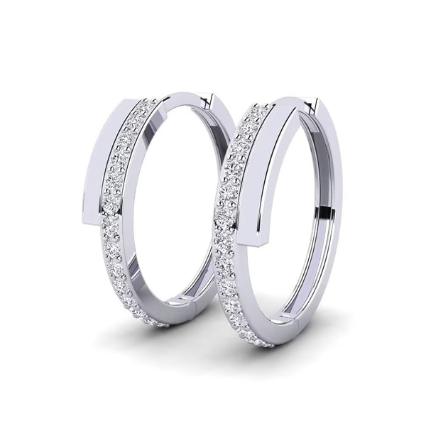 Moissanite Round Cut Pave Set Women's Hoop Earrings