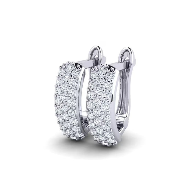 Round Cut VVS1 Moissanite Hoop Earrings For Women's
