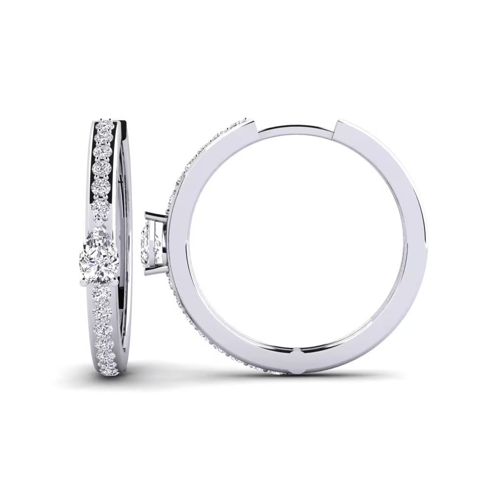 Moissanite Pear & Round Cut Women's Hoop Earrings