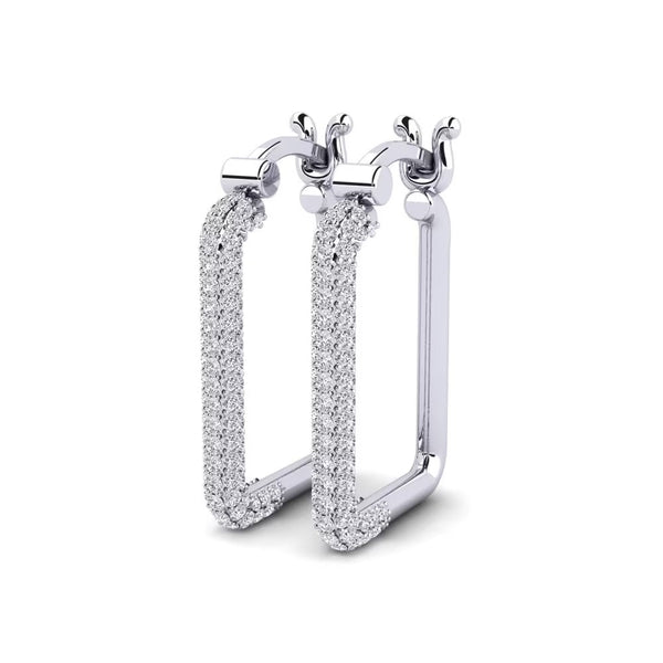 Round Cut Moissanite Pave Set Classic Hoop Earrings