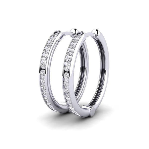 Moissanite Round Cut Pave Set Women's Hoop Earrings