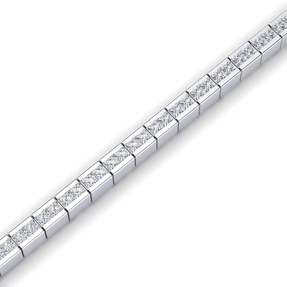 Princess Cut Colorless Moissanite Classic Bracelet