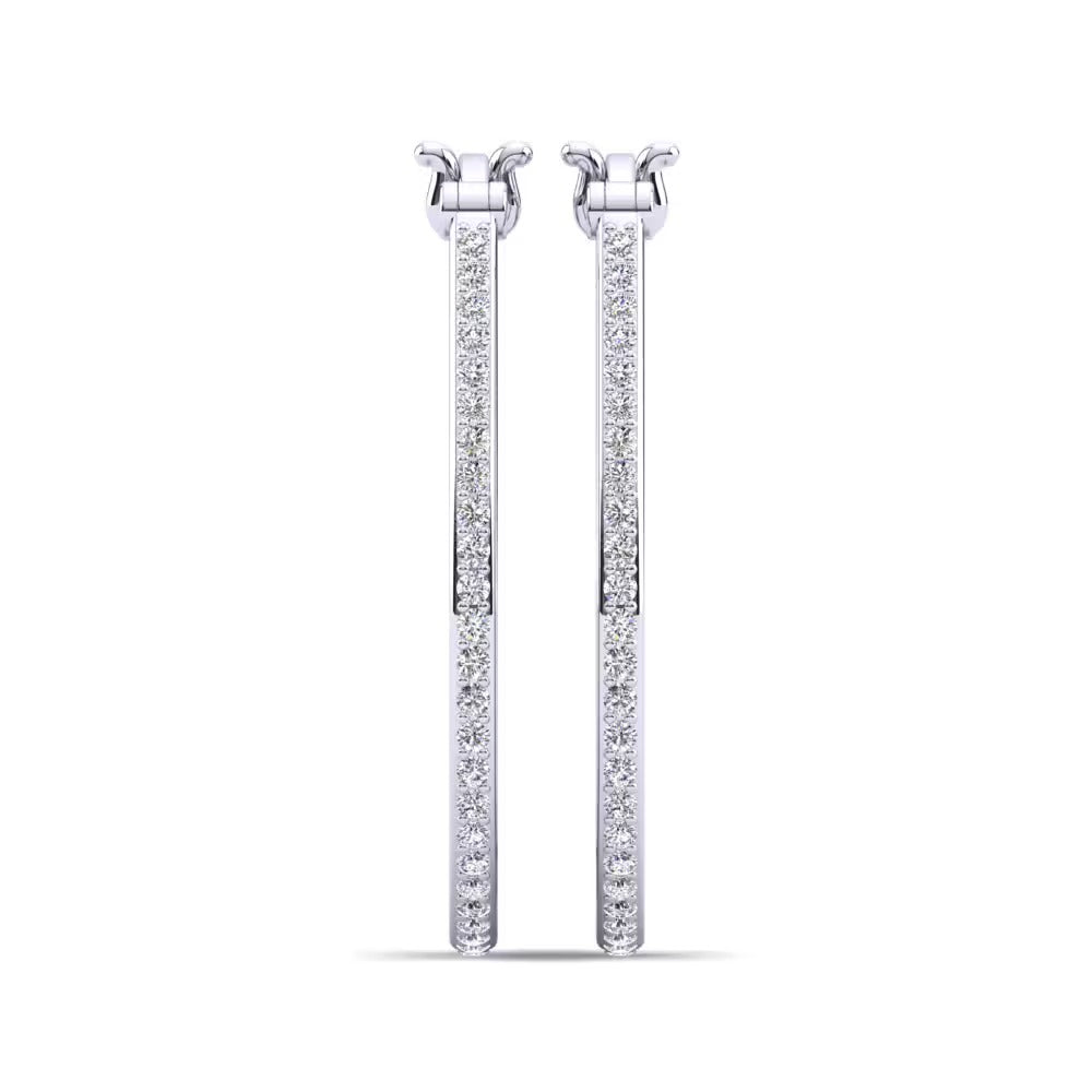 Moissanite Round Cut Pave Set Classic Hoop Earrings