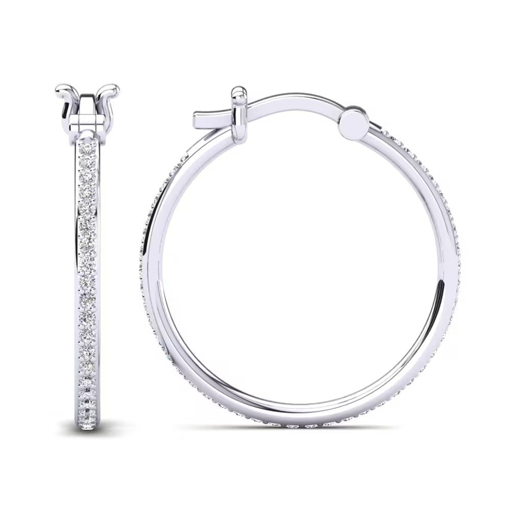VVS1 Moissanite Round Cut Hoop Earrings For Women