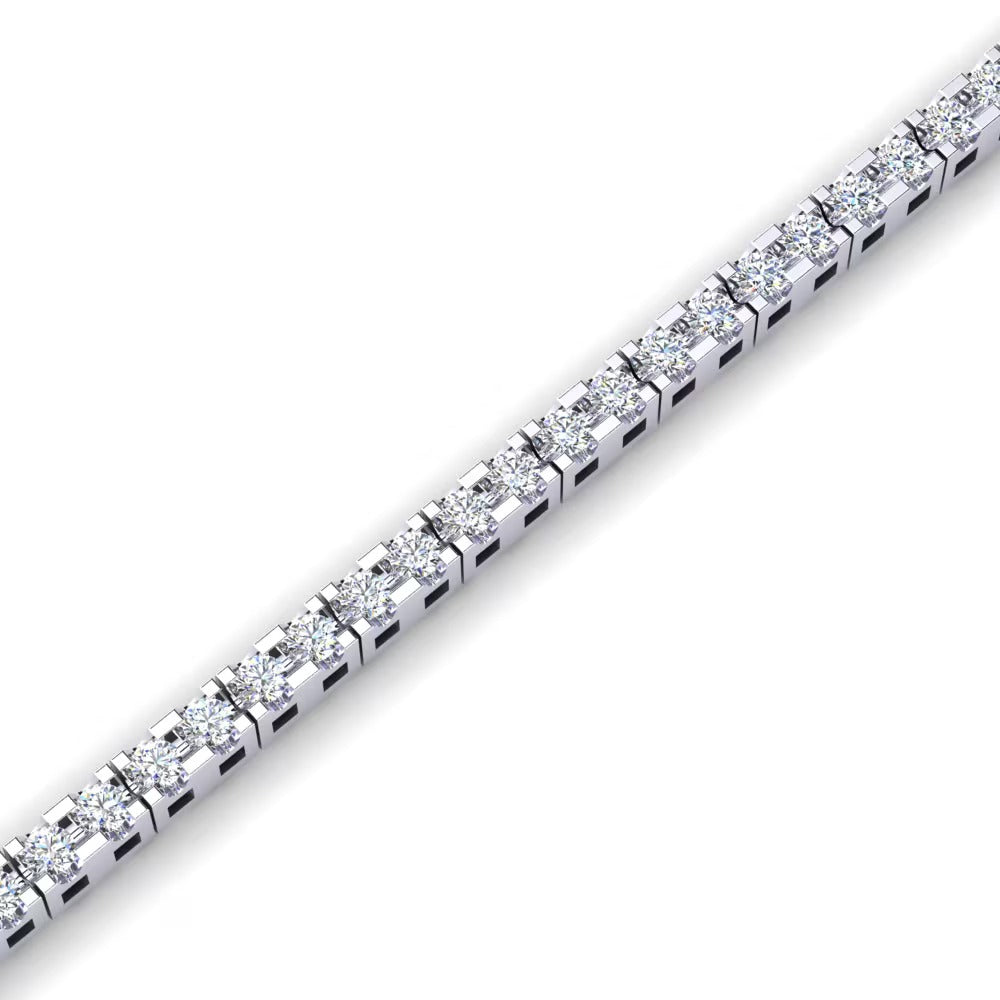 Colorless Moissanite Round Cut  Bracelet For Women's