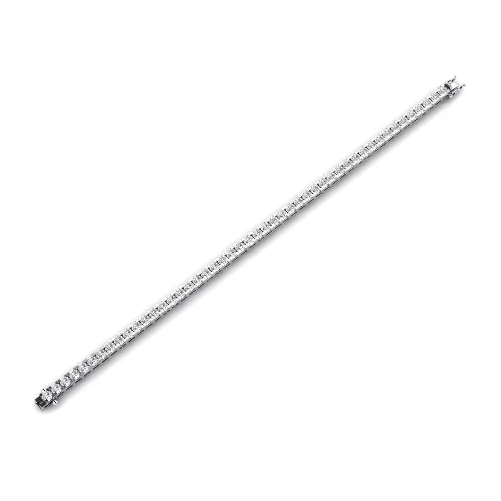 Round Brilliant Cut Colorless Moissanite Tennis Bracelet