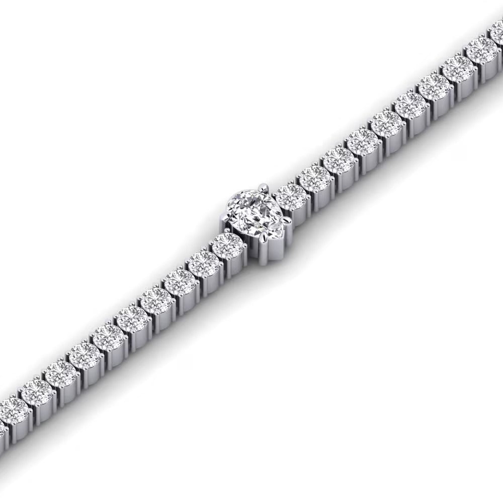Pear Cut & Round Cut Colorless Moissanite Women's Bracelet