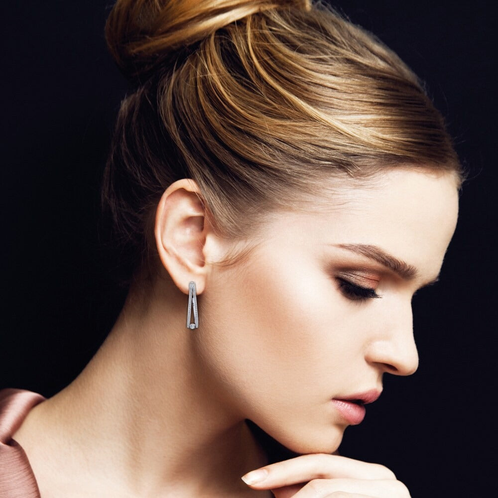 Moissanite Round Cut Classic Hoop Earrings For Women