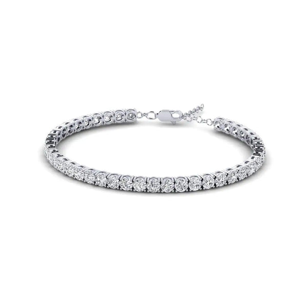 Moissanite Round Cut Pave Set Women's Bracelet For Birthday Gift