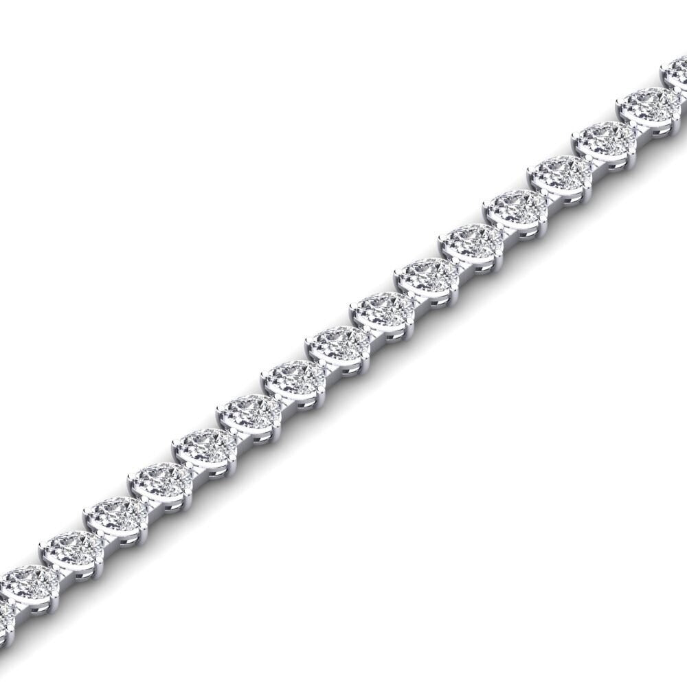 Pear Cut Colorless Moissanite Women's Bracelet For Birthday Gift