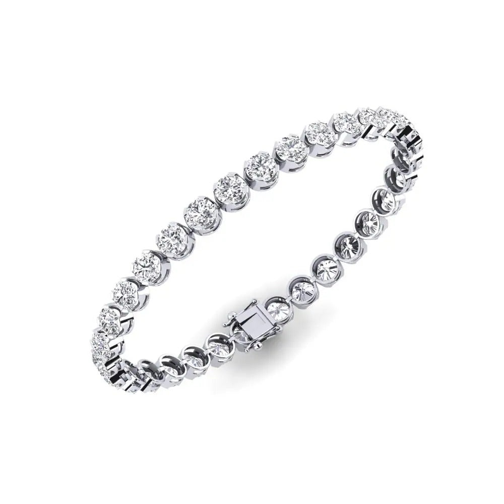 Round Cut Moissanite Tennis Bracelet For Women