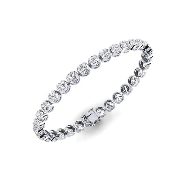 Round Cut Moissanite Tennis Bracelet For Women