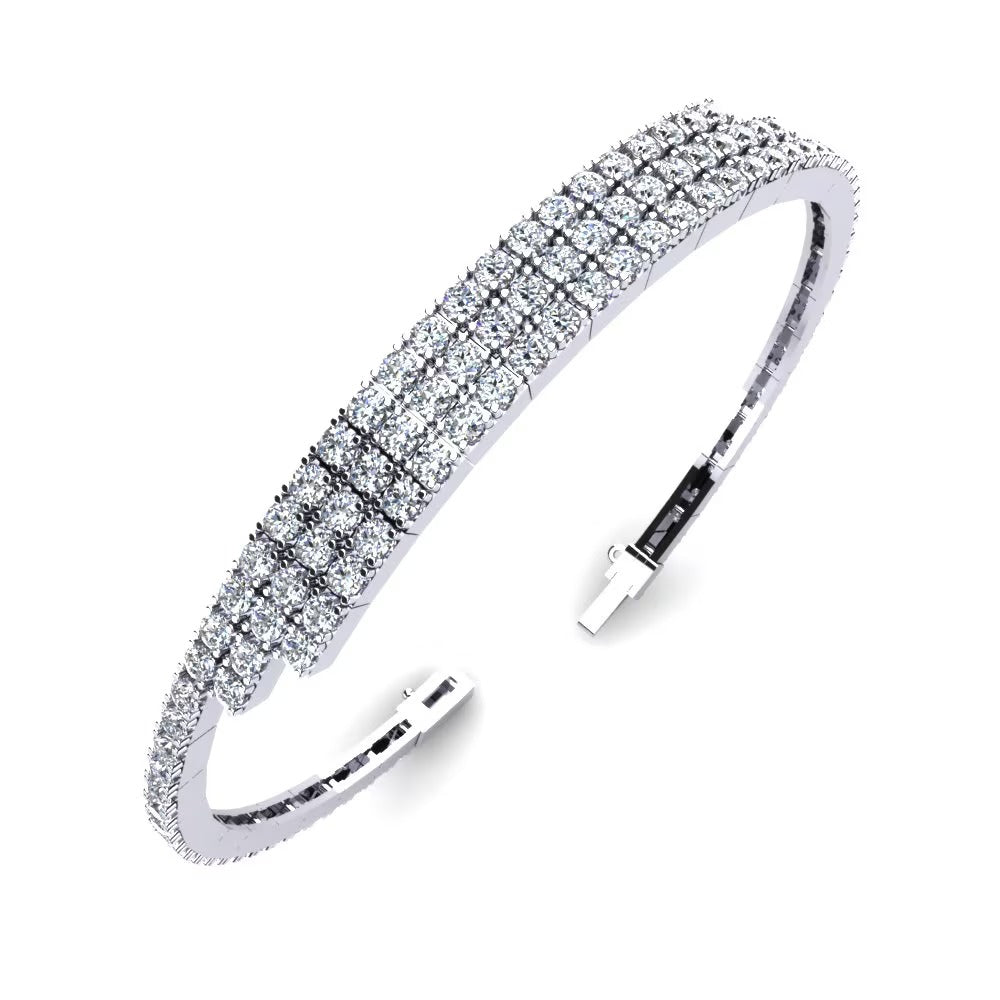 Round Cut Moissanite Tennis Bracelet For Birthday Gift