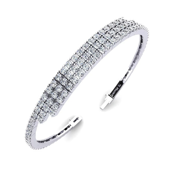 Round Cut Moissanite Tennis Bracelet For Birthday Gift