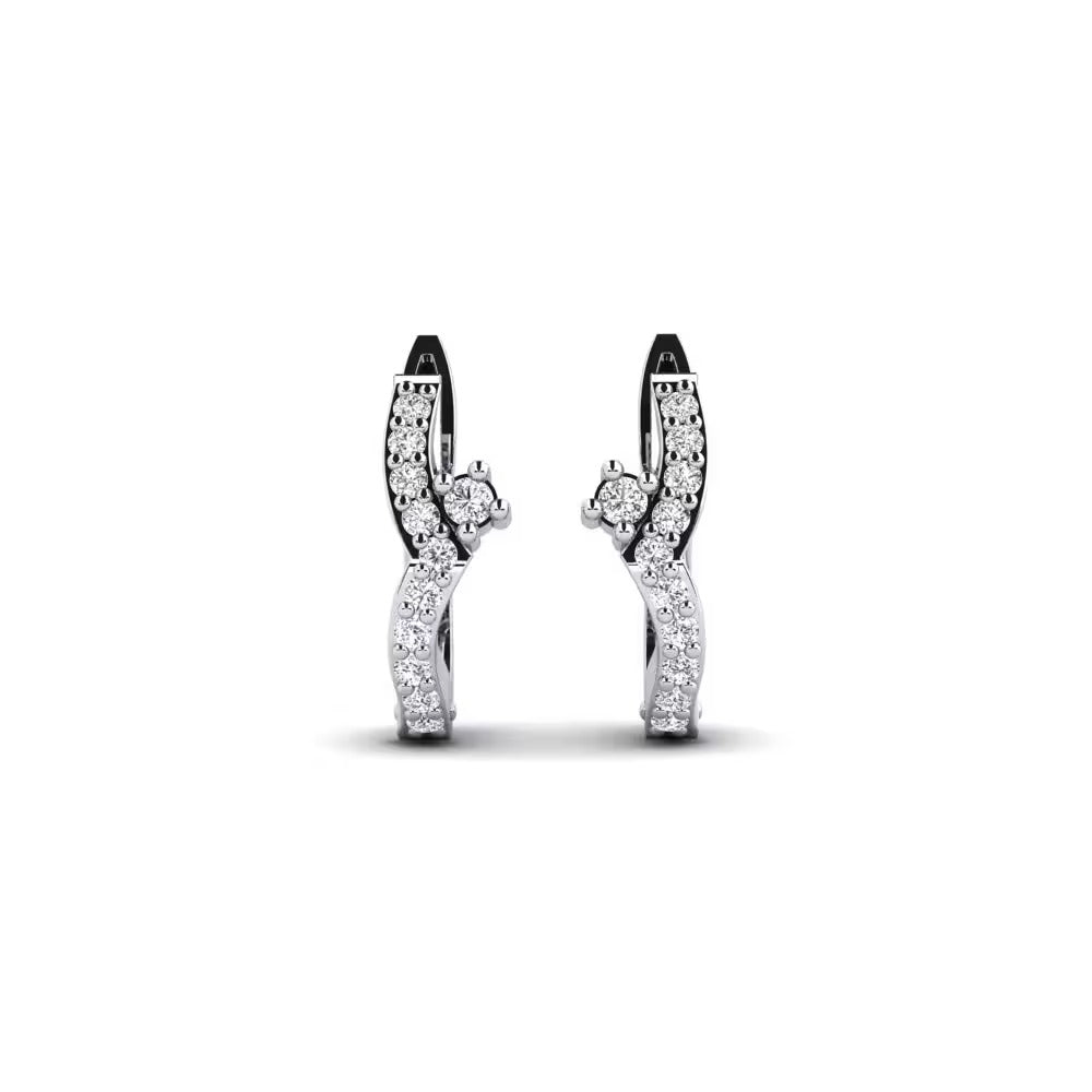 Round Cut Moissanite Classic Hoop Earrings For Birthday Gift