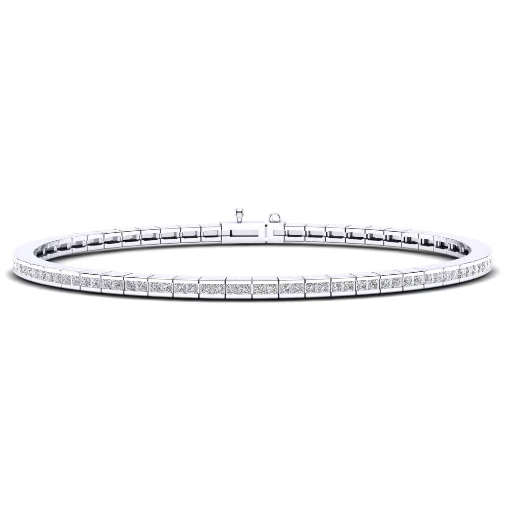 Princess Cut Colorless Moissanite Classic Bracelet