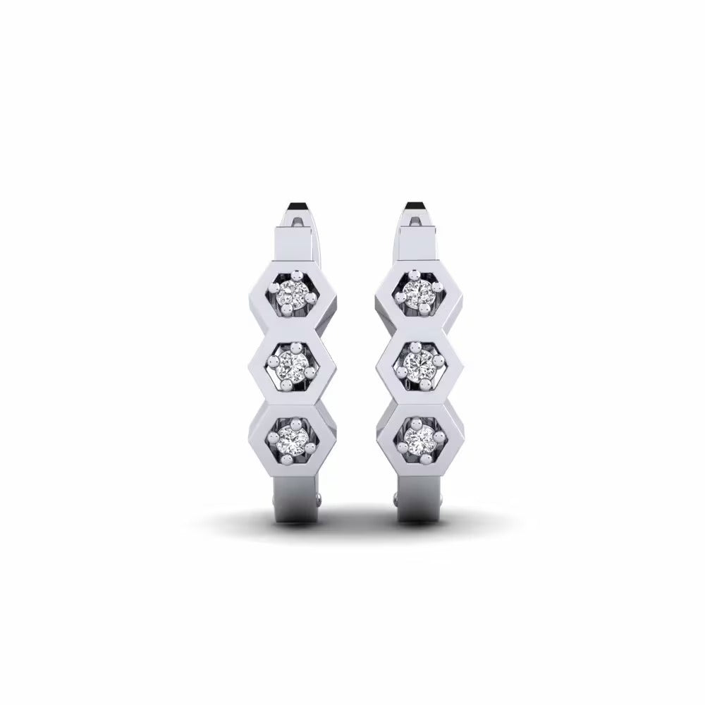 Round Cut Moissanite Classic Hoop Earrings For Birthday Gift