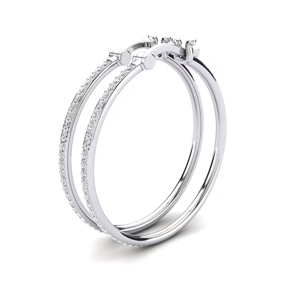 Round Cut Moissanite Pave Set Earrings For Women's