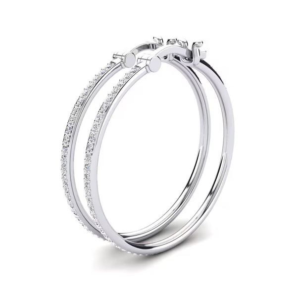 Round Cut Moissanite Pave Set Earrings For Women's