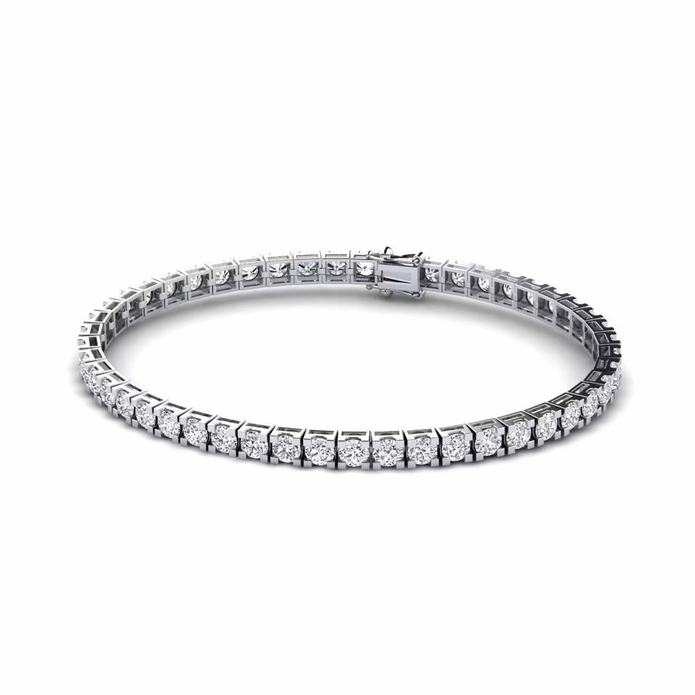 Round Brilliant Cut Colorless Moissanite Tennis Bracelet