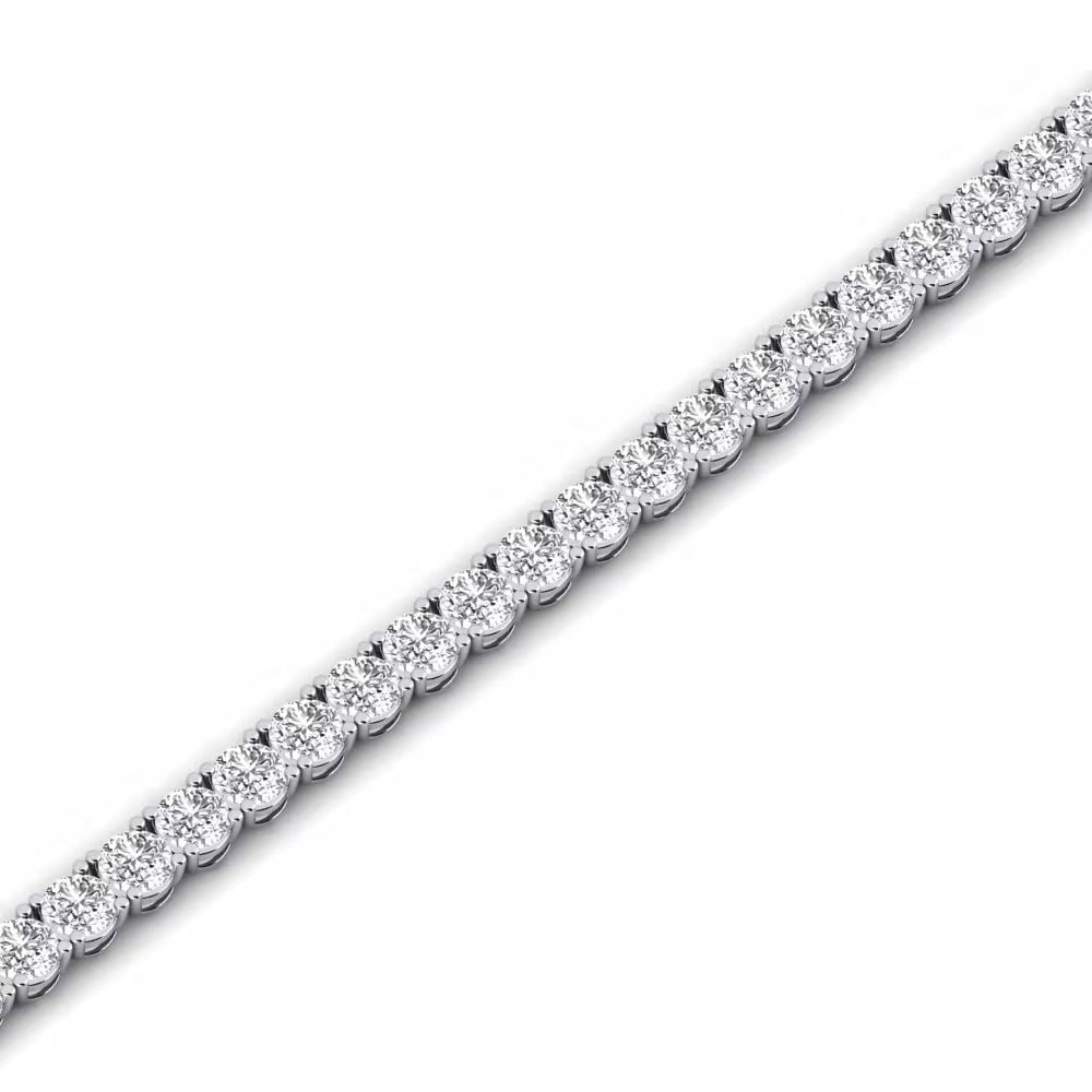 Round Cut Colorless Moissanite Tennis Bracelet