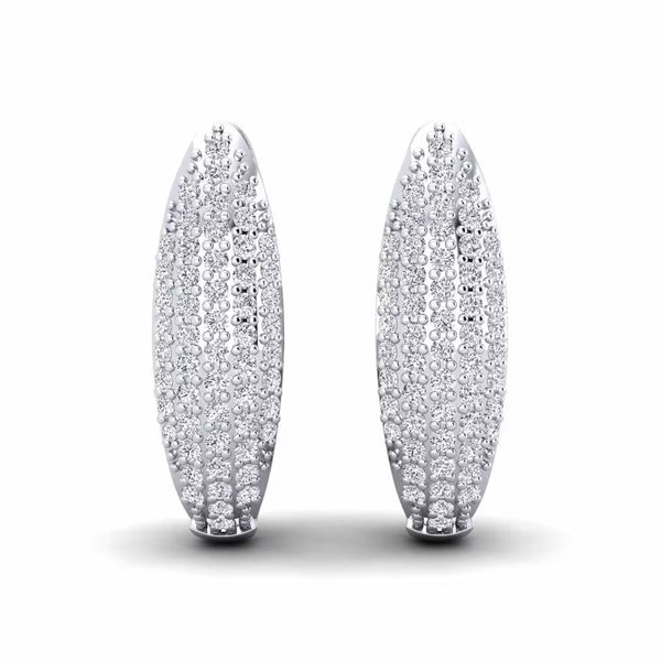 Round Cut Moissanite Classic Hoop Earrings