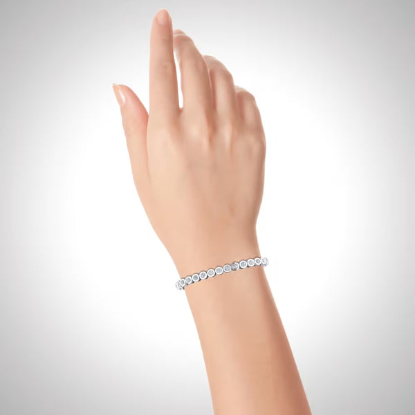 Moissanite Round Cut Bezel Set Classic Bracelet For Her