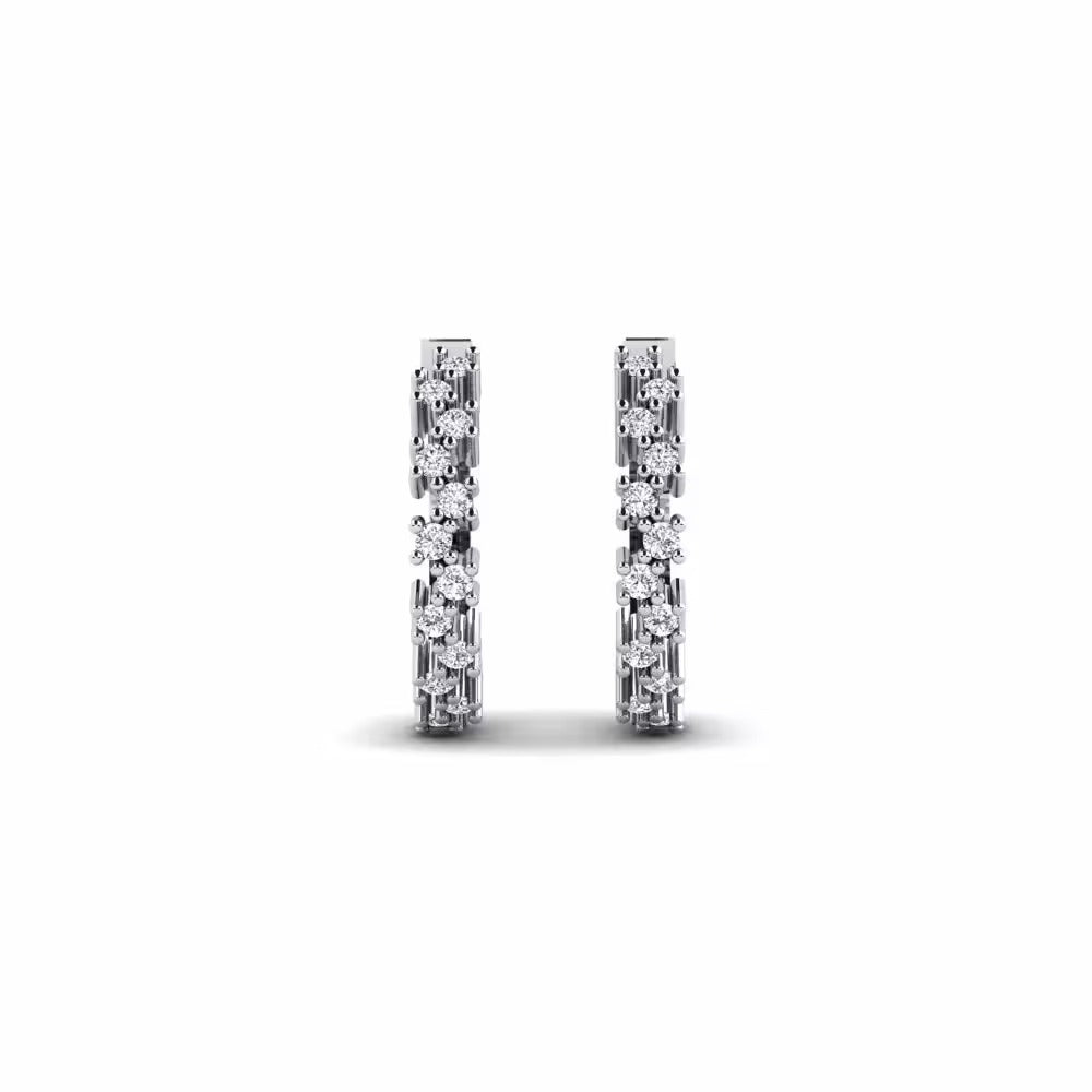 Round Cut Moissanite Classic Hoop Earrings For Anniversary Gift