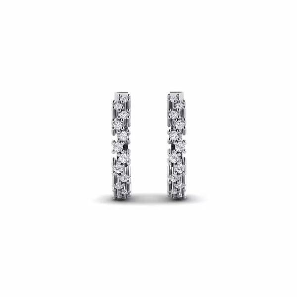 Round Cut Moissanite Classic Hoop Earrings For Anniversary Gift