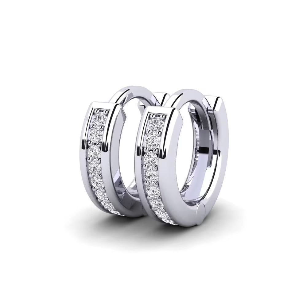 Women's Wear Round Cut Moissanite Hoop Earrings