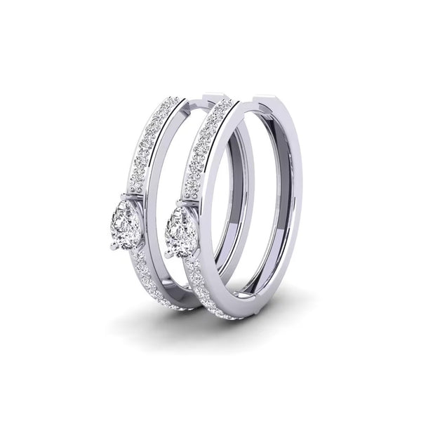 Moissanite Pear & Round Cut Women's Hoop Earrings