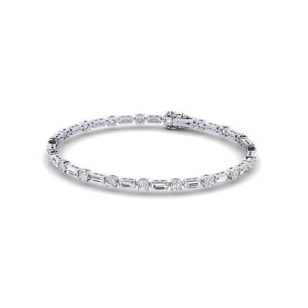 Emerald & Round Cut Moissanite Classic Bracelet For Women