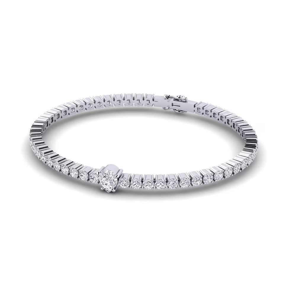 Pear Cut & Round Cut Colorless Moissanite Women's Bracelet