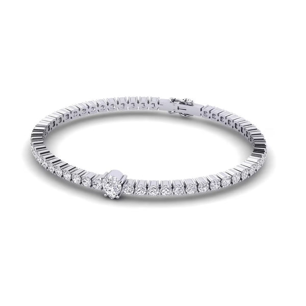 Pear Cut & Round Cut Colorless Moissanite Women's Bracelet