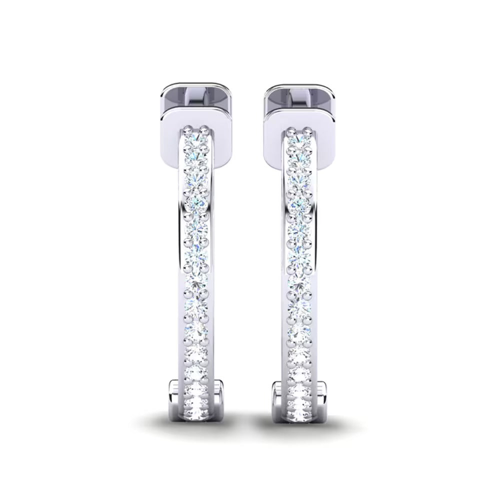 Round Cut Moissanite Hoop Earrings For Anniversary Gift