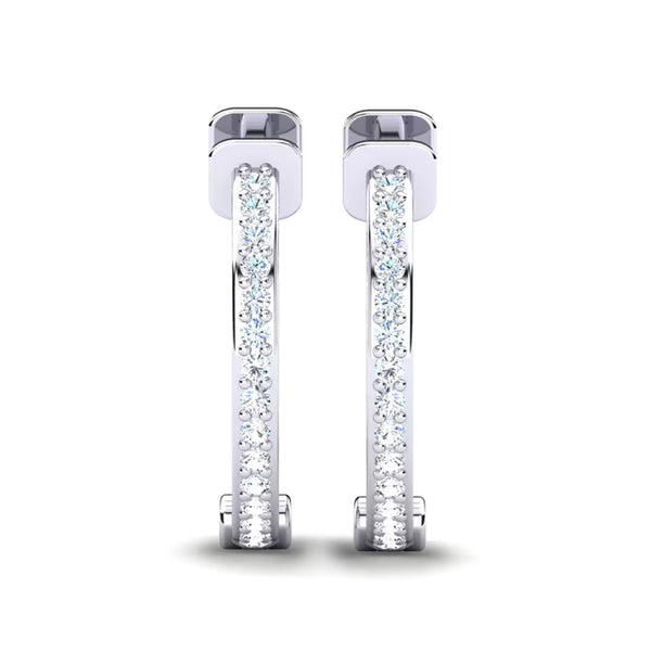 Round Cut Moissanite Hoop Earrings For Anniversary Gift