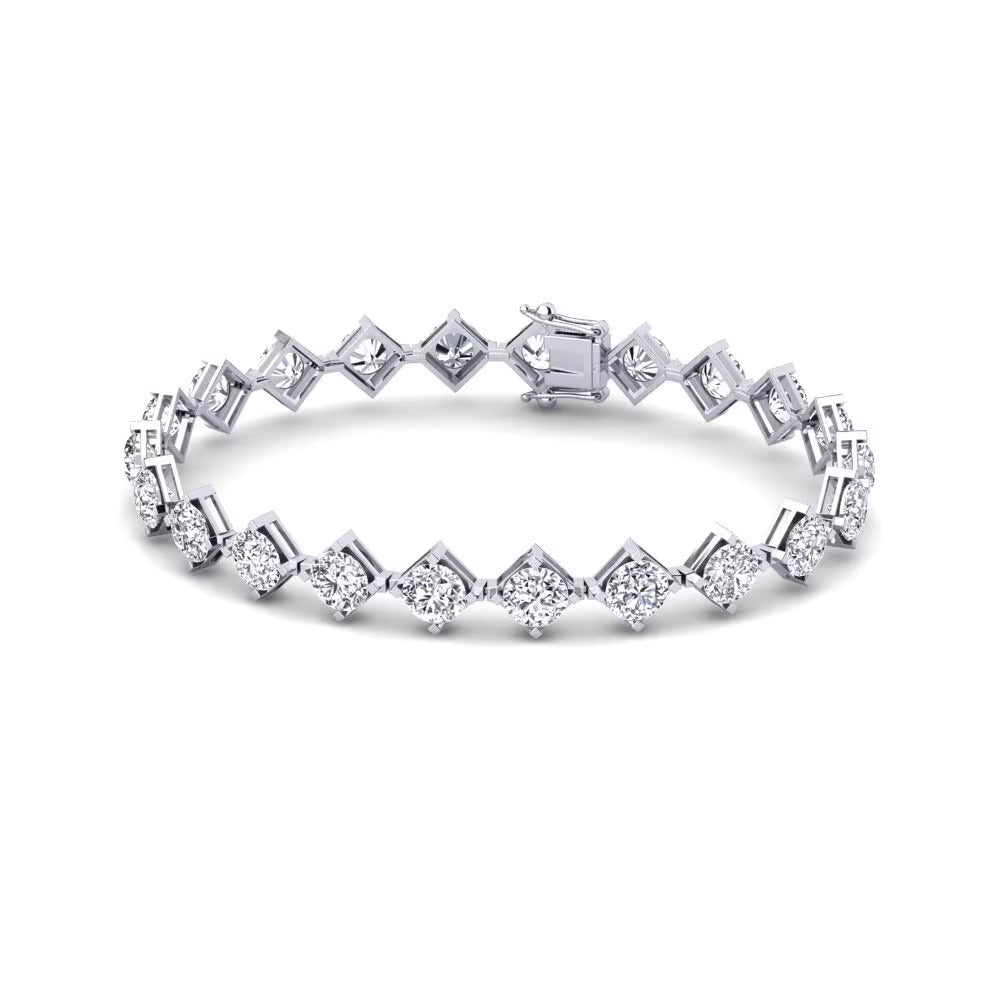 Round Brilliant Cut Moissanite Women's Bracelet