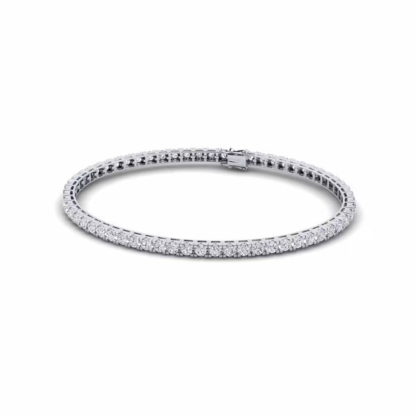 Colorless Moissanite Round Cut Tennis Bracelet For Women