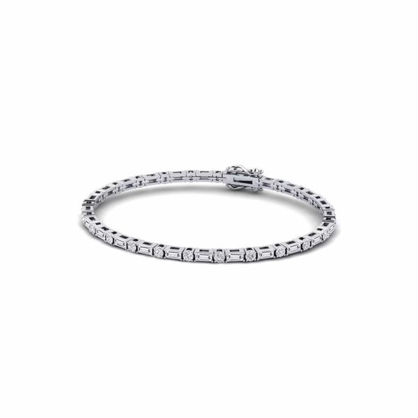 Emerald & Round Cut Moissanite Pave Set Bracelet