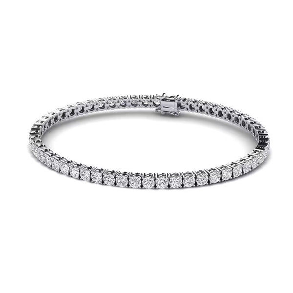 Round Brilliant Cut Moissanite Pave Set Bracelet